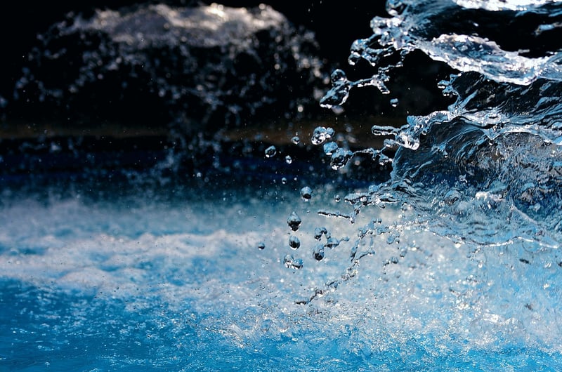 Water feature in a garden